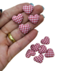 Aplique coração Pied Poule Vermelho (10unds)
