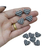 Aplique coração Pied Poule Preto (10unds)