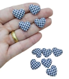 Aplique coração Pied Poule Azul Marinho (10unds)