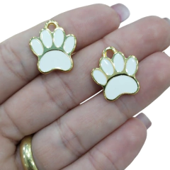 Pingente Metal Dourado Patinha Branco (2unds)