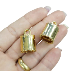 Terminal redondo dourado Trabalhado 12 mm ( 2 und)