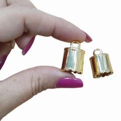 Terminal redondo dourado Trabalhado 12 mm ( 2 und) - comprar online