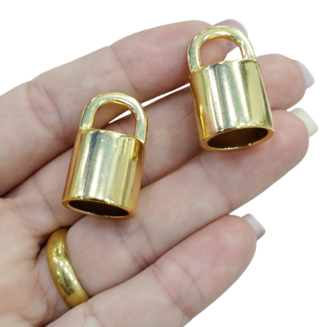 Terminal redondo dourado Alça Grande 13mm ( 2 und)