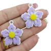 Pingente Flor Stitch Lilás acrilico 2,8 cm (par)