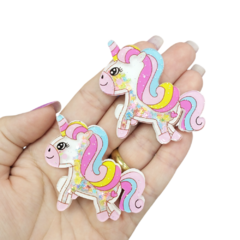 Aplique de Acrilico Unicornio Luxo Yama (2unds) - Dita Bijuterias