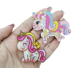 Aplique de Acrilico Unicornio Luxo Yama (2unds)
