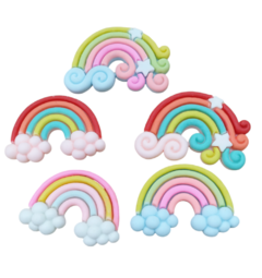 Aplique de Resina Arco Iris Nuvem Mix (5unds) - comprar online
