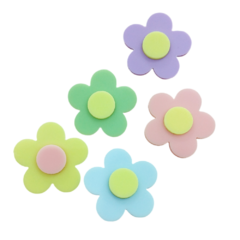 Aplique de Acrilico Flores Candy Color (5unds) - comprar online