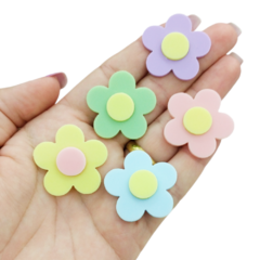 Aplique de Acrilico Flores Candy Color (5unds)