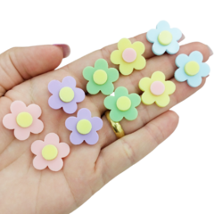 Aplique Acrilico Flores Candy color (10unds)