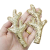 Aplique Orelha de Alce Dourado Glitter (par)