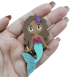 Aplique A Pequena Sereia Ariel Acrilico 7,5cm (und)