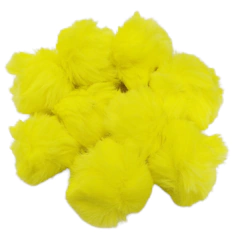 Pompom de Pelúcia 7cm Amarelo Neon (und)