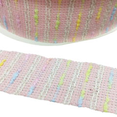 Fita Tweed Candy color Rosa 38mm (1metro)