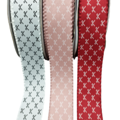 Fita Dupla Face Branco com Laçinhos 38mm (1metro) - Dita Bijuterias