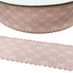 Fita Dupla Face Rose com Laçinhos 38mm (1metro)