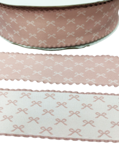 Fita Dupla Face Rose com Laçinhos 38mm (1metro) - comprar online
