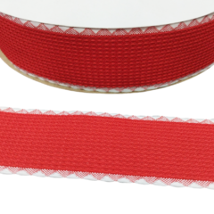 Fita Tricozinho com Borda Desenhada Vermelho 38 mm (Metro)