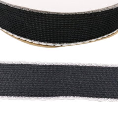 Fita Tricozinho com Borda Desenhada Preto 38mm (Metro)