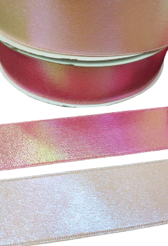 Fita Lame Holográfica Rosa Claro 38mm (1 metro) na internet