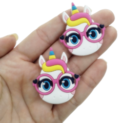 Aplique Emborrachado Unicórnio Óculos Rosa (2unds) - comprar online