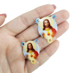Duas peças acrílicas do Sagrado Coração de Jesus