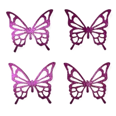 Aplique Borboleta Lonita Pink Metalico 3,5 cm (4 unds) - comprar online