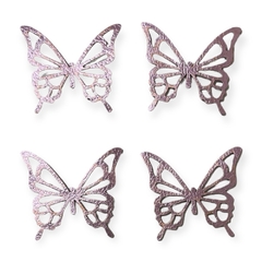 Aplique Borboleta Lonita Rose Metalico 3,5 cm (4 unds) - comprar online