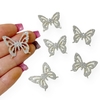 borboleta de lonita glitter prata