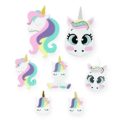 Kit apliques Unicornio Acrilico ( 7 pcs)
