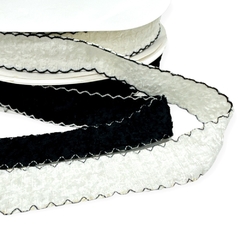 Kit Fita Tweed Branco e Preto 38mm ( 2 metros)
