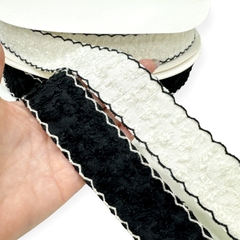 Kit Fita Tweed Branco e Preto 38mm ( 2 metros) - comprar online