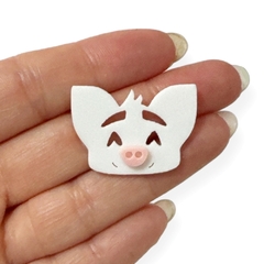 Aplique Porquinho da Moana Acrílico 2,5 cm (2 unds)