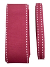 Kit de fita pespontada na cor pink, medindo 4 metros, com detalhes brancos nas bordas.