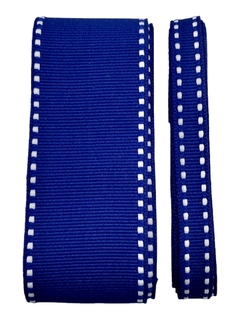 Fita gorgurão pespontada azul royal