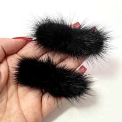 Pompom Bigode Preto 7cm (par)