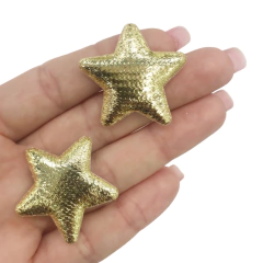 Aplique Estrela Cintilante Trabalhada Dourada (2unds)