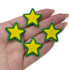 Aplique Estrela amarelo e verde emborrachado (4 unds)