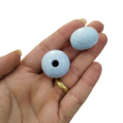Bola de Resina Facetada Azul Bebe 18x22 ( par)