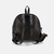 Mochila negra Siena con diseño de cuero, vista trasera.