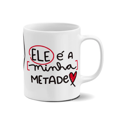 Caneca personalizada - Ele é a minha metade com foto