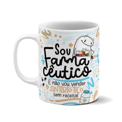 Caneca de Cerâmica Branca Personalizada - Farmacêutico