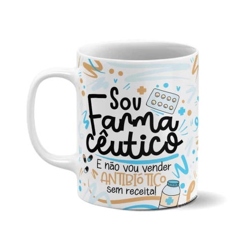 Caneca de Cerâmica Branca Personalizada - Farmacêutico