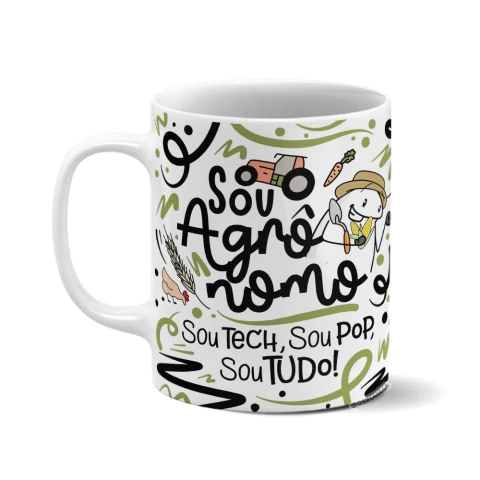 Caneca de Cerâmica Branca Personalizada - Agrônomo