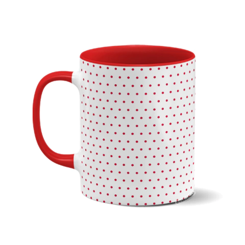 Caneca personalizada - Poá vermelho