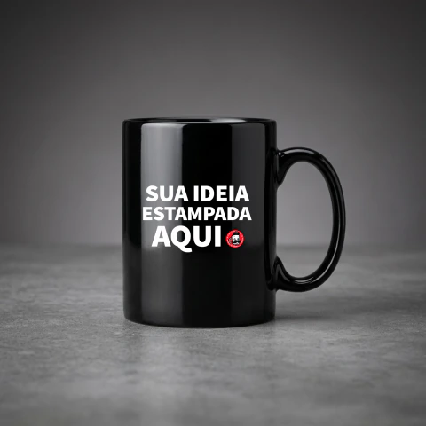 Caneca de Cerâmica Preta – Destaque Exclusivo!