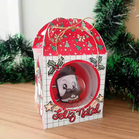 Caixinha + Bolinha de Natal Personalizada com Foto
