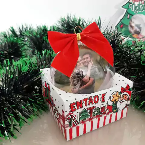 Base + Bolinha de Natal Personalizada com Foto