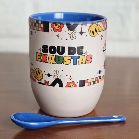 Caneca mágica com colher - Sou de exaustas
