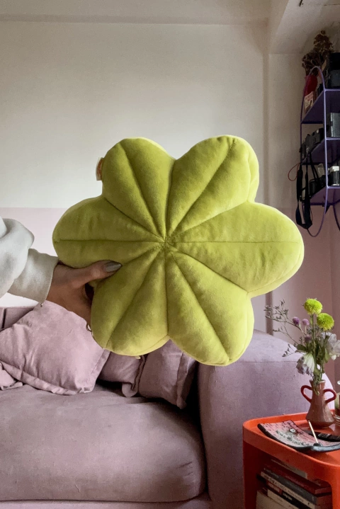 Almohadón Flora - verde lima